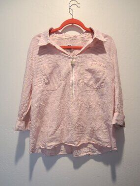 Pink White Gold Stripe Top XL